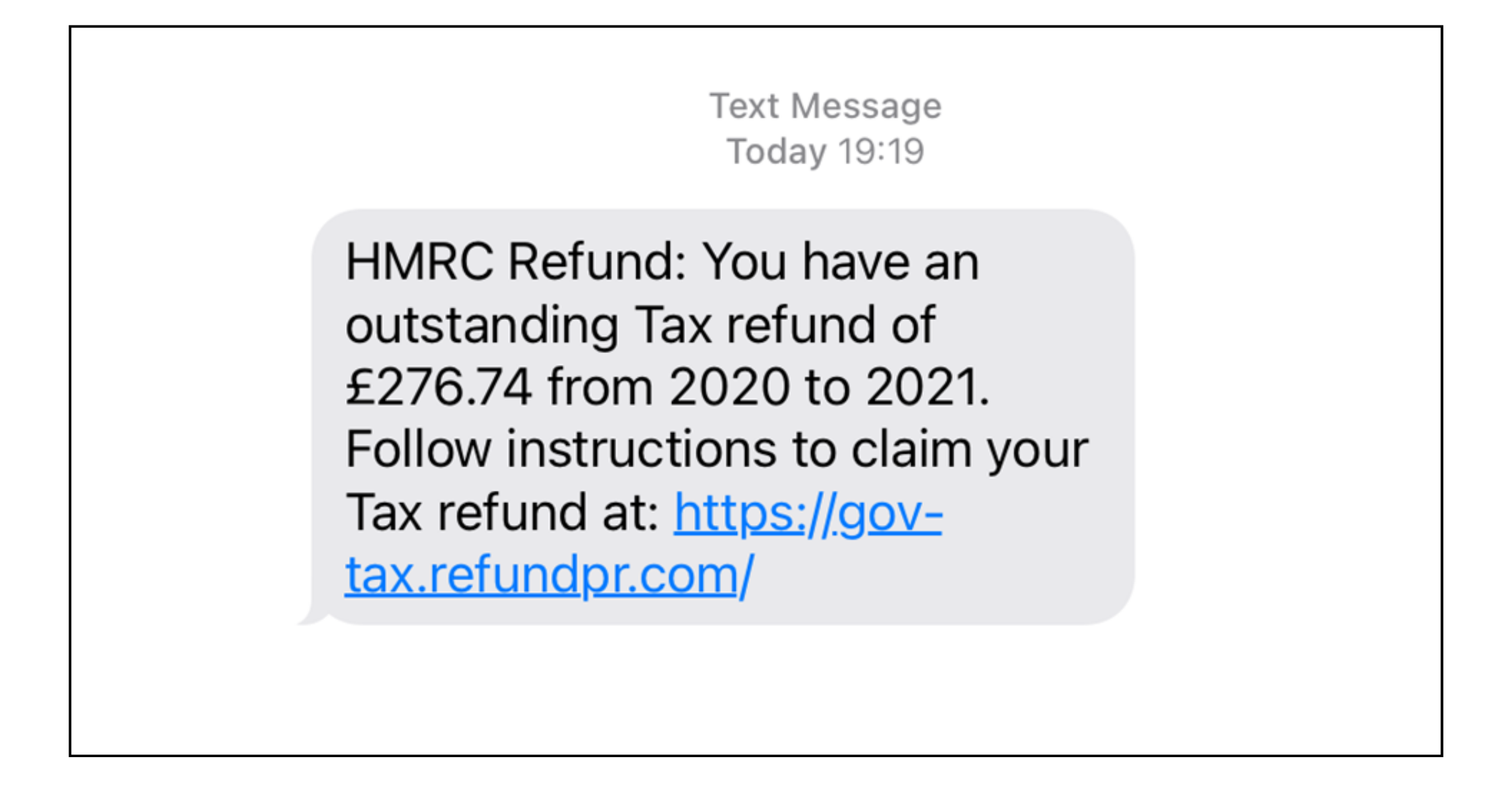 HMRC Scam Example