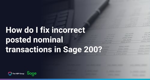 How do I fix incorrect posted nominal transactions in Sage 200?