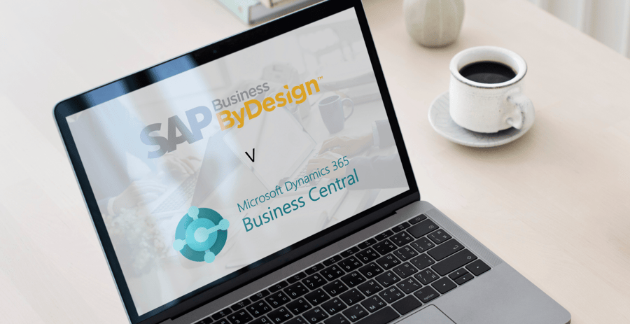 Business central software example on laptop