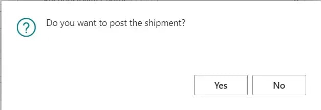 post the shipment