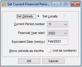 set financial period in exchequer