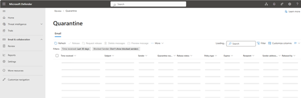 Microsoft Defender Quarantine - Quarantine Management