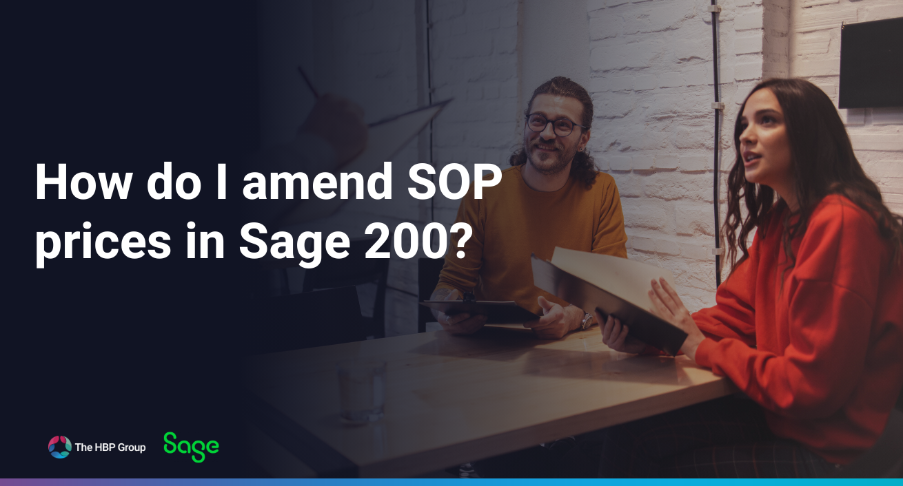 How do I amend SOP prices in Sage 200?