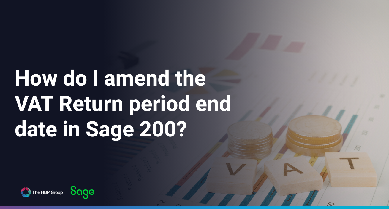 How do I amend the VAT Return period end date in Sage 200?