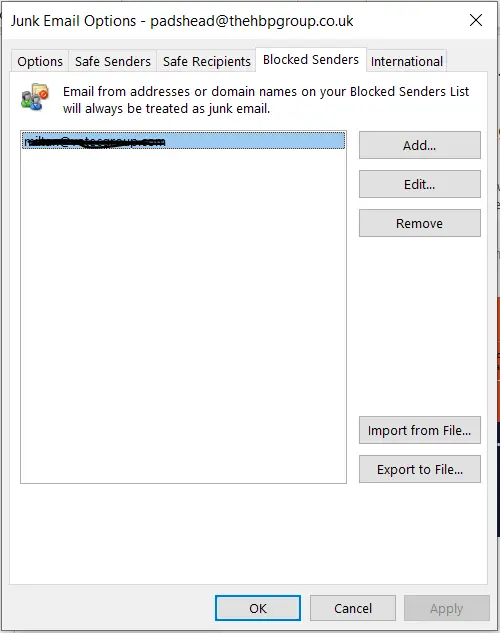 Blocked-Senders-List
