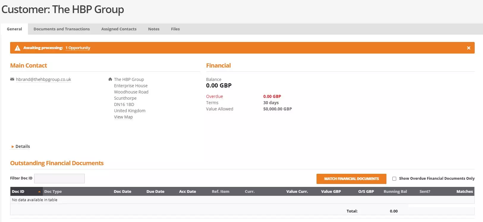Sales Screenshot