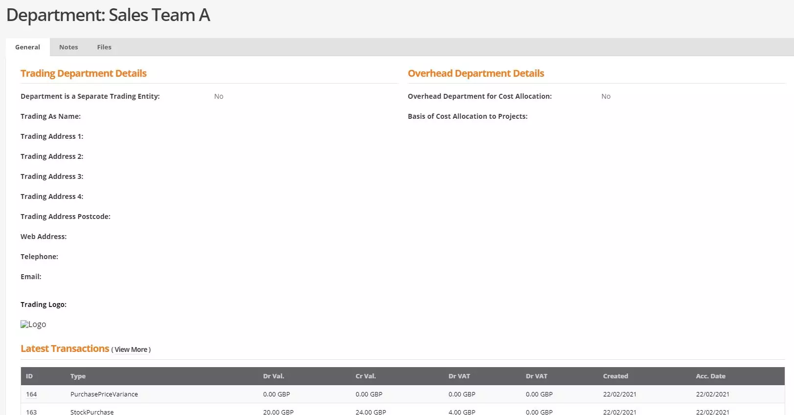 Accounting Screenshot